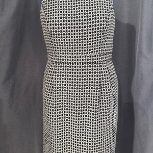White House Black Market Black and White Geometric Midi Dress